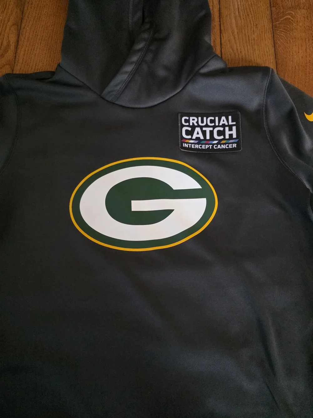 Nike Green Bay Packers Pullover Hoodie with Yellow Accents